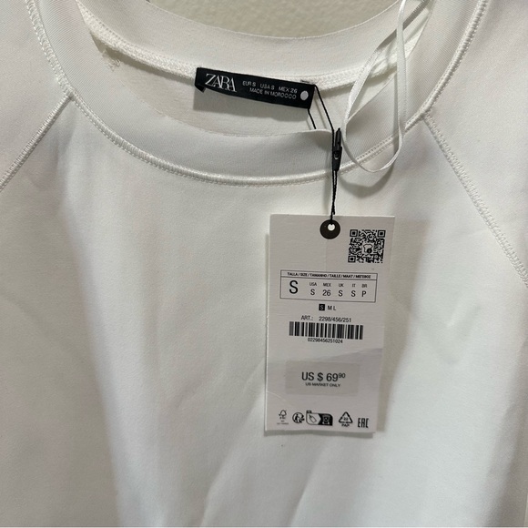 NWT ZARA oversized white midi dress with front pockets and long sleeves - Picture 9 of 11